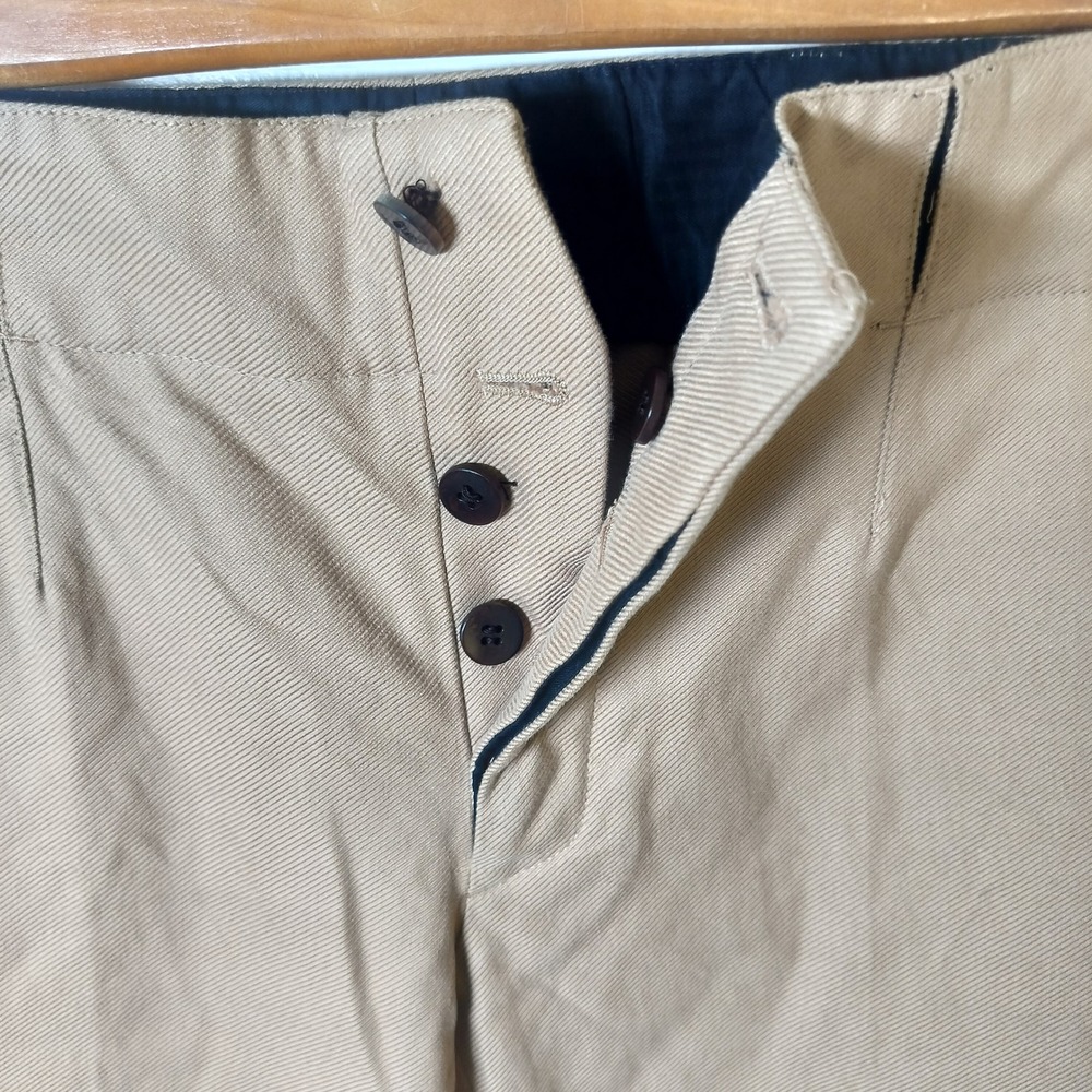 Fendi Women's Tan Khaki Cotton Trousers Button Fly Made in Italy Size 46 - Picture 6 of 13